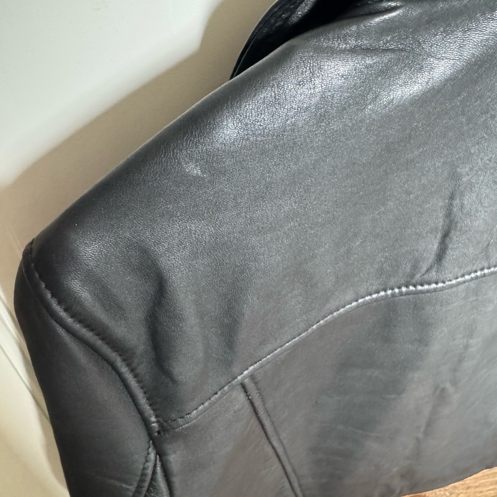 Mango Black Leather Jacket with Silver Accents - Picture 5 of 5